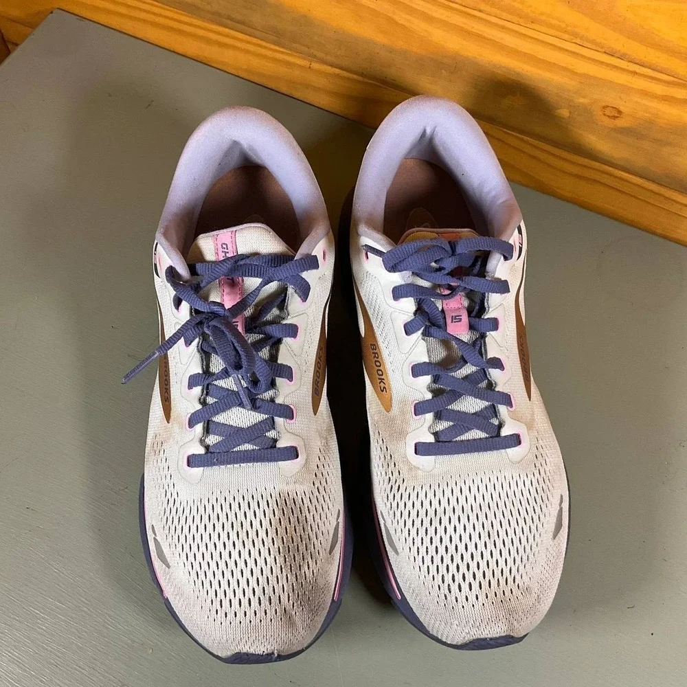 Brooks Ghost 15 Womens Size 11.5D Gray/Purple Athletic #1203801D492 Running Shoe